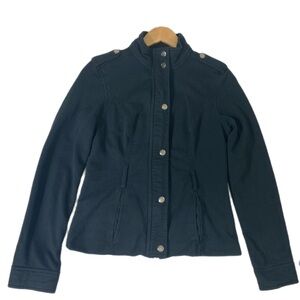 Mossimo Supply Co. Black Utility Jacket Tailored Snap Button Coat Stand Collar